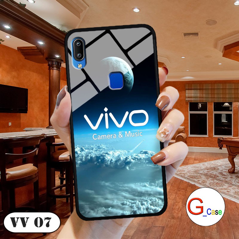 Ốp lưng Vivo Y91/ Y93/ Y95 - lưng kính in logo hãng điện thoại