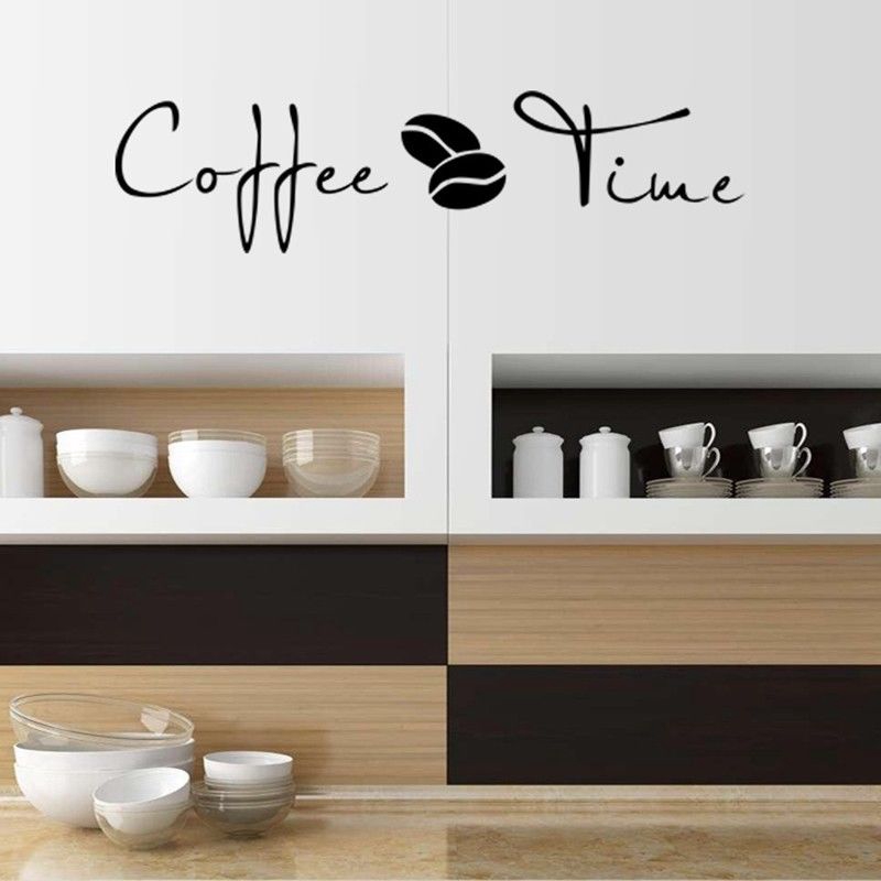 Giấy dán tường tự trang trí nhà cửa hoạ tiết Coffee Time đẹp mắt bằng chất liệu vinyl có thể tháo gỡ tiện lợi