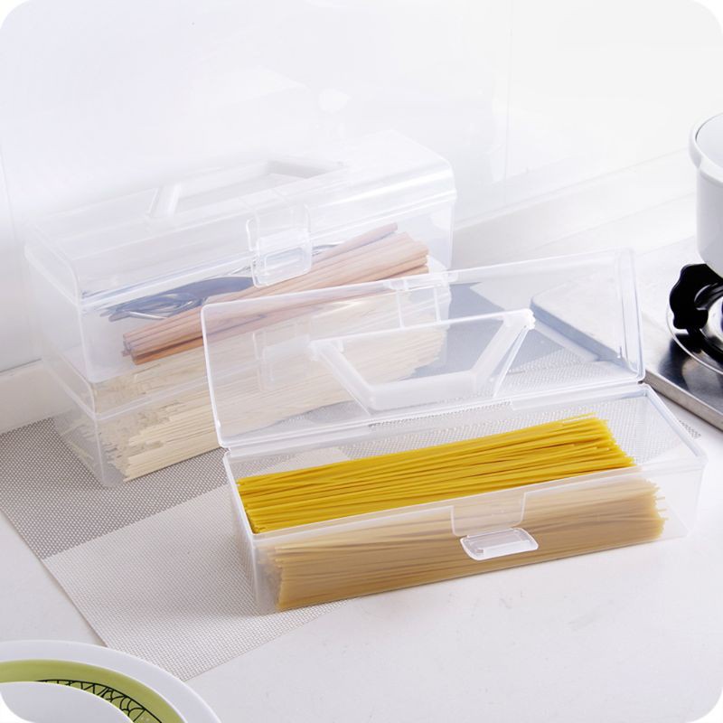 ✿ Kitchen Handheld Chopsticks Tableware Spaghetti Noodle Food Storage Box Pasta Container With Lid