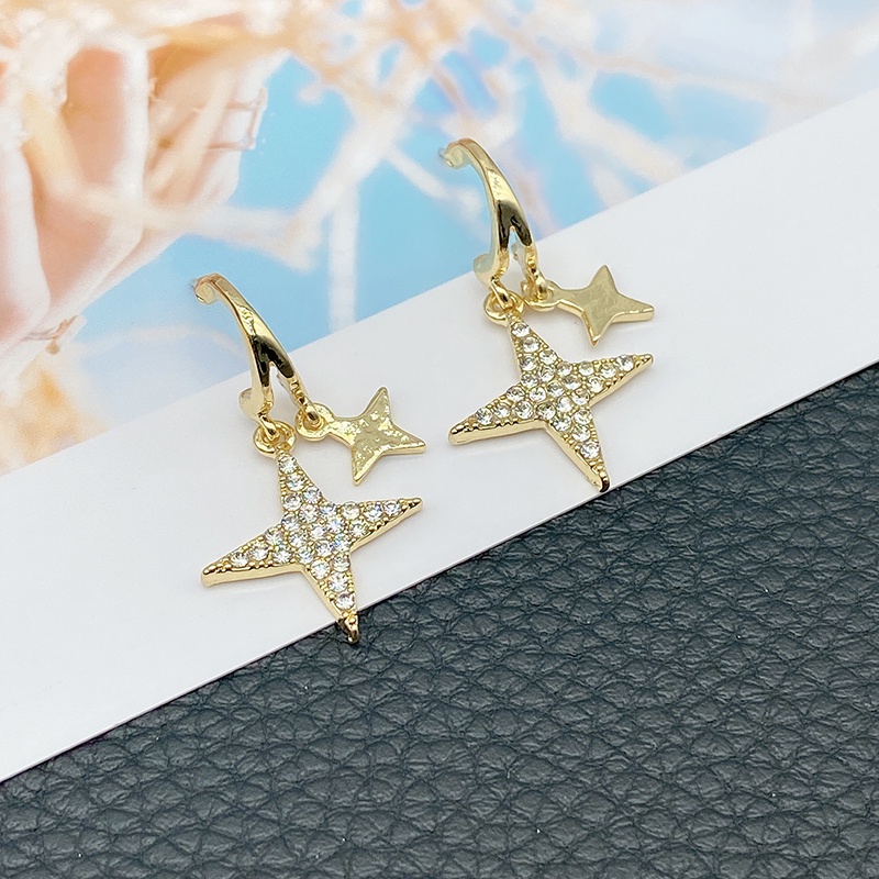 Đôi Bông Tai Hình Ngôi Sao Đính Đá Thời Trang