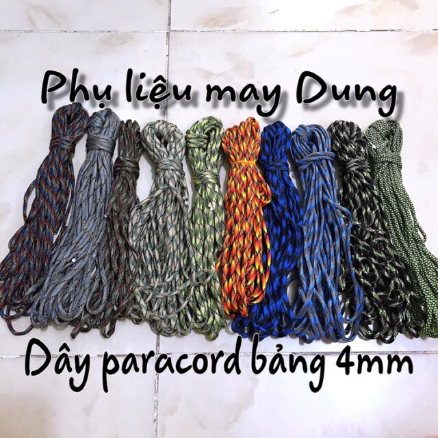 Dây dù paracord bảng size 4mm- giá bán 1 mét