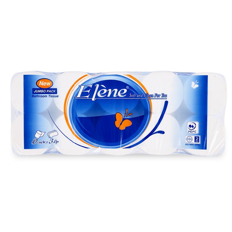 [ Chạy doanh số ] Giấy Vệ Sinh Elene xanh 3 lớp 10 cuộn không lõi