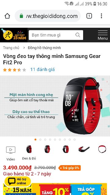 Vòng Đeo Tay Thông Minh Samsung Gear Fit2 Pro Mới 100%