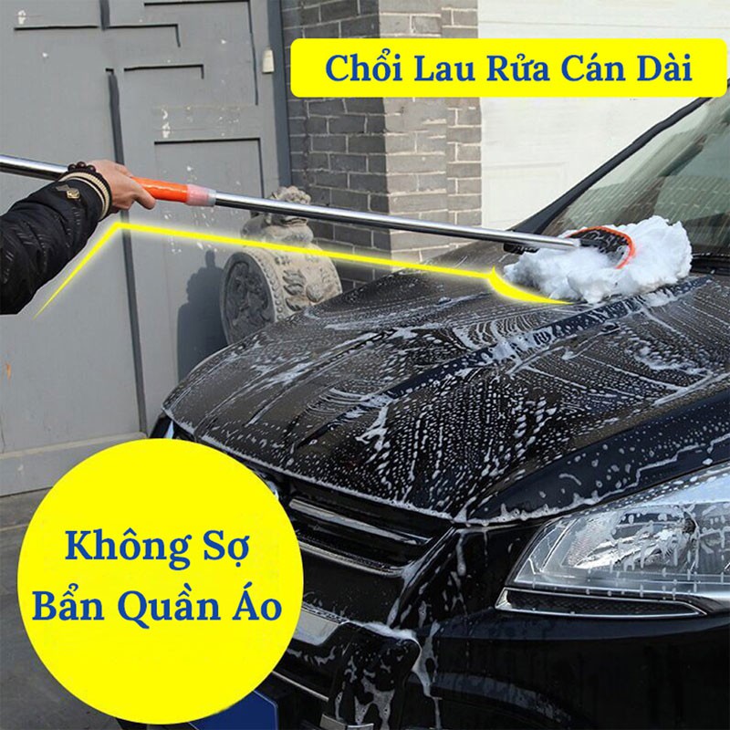 Chổi Lau Xe Ô Tô, Chổi Rửa Xe Ô Tô Sợi Lông Mềm Điều Chỉnh Được Độ Dài Tiện Lợi VER 2