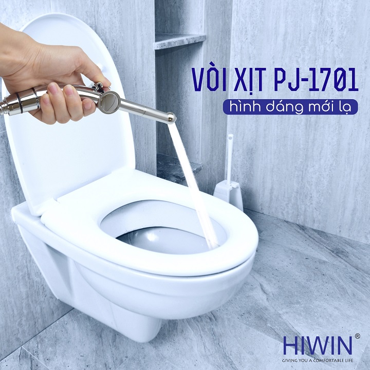 Bộ vòi xịt vệ sinh đa năng chất liệu nhựa ABS mặt gương cao cấp HIWIN PJF-1701