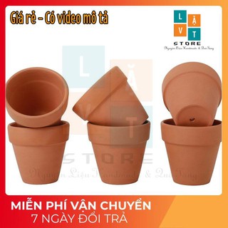 Chậu đất sét Nung Mini Size để làm đồ handmade, trồng sen đá.