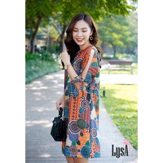 Đầm lụa Lyslysa họa tiết cao cấp