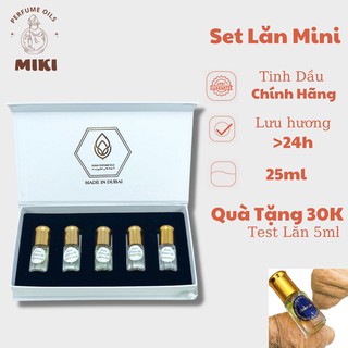 Set 5 Chai Lăn Tinh Dầu Nước Hoa Dubai Nam Nữ Mini 25ml - MiKiStore - Tinh Dầu Nguyên Chất Thơm Lâu 5 Mùi SIêu Hot
