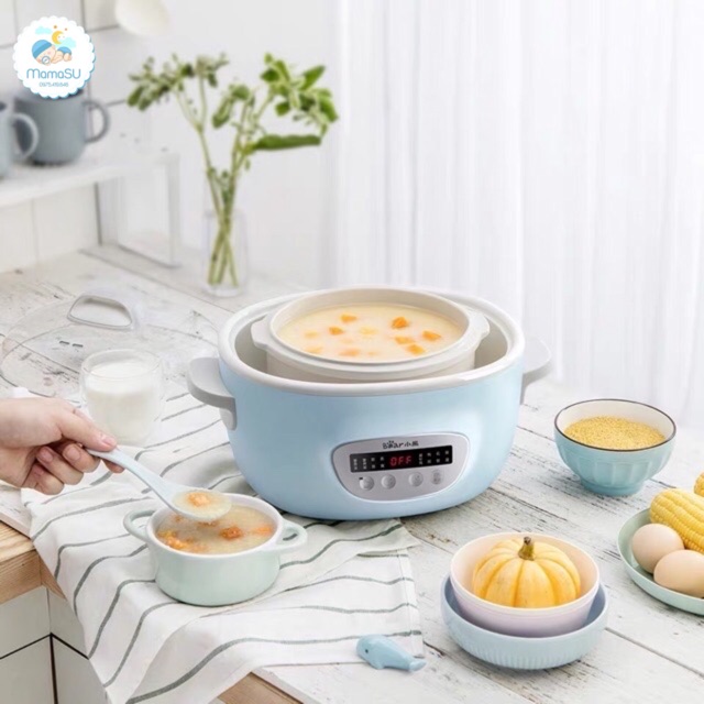 (BẢN QUỐC TẾ) Nồi nấu cháo ninh hầm cách thủy Bear 2,5l kèm 4 thố 0,4l Nấu cháo chưng yến hầm gà dung tích lớn cực tiện