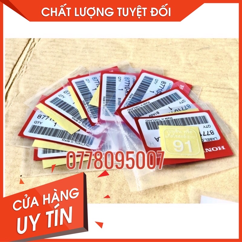 Tem 91 gắn xe wave125i - hàng thailan