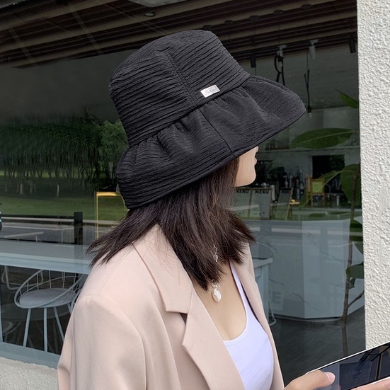 Nón Bucket Màu Trơn Che Phủ Khuôn Mặt Phong Cách Hàn Quốc Dễ Phối Đồ Thời Trang Thu Đông Cho Nữ