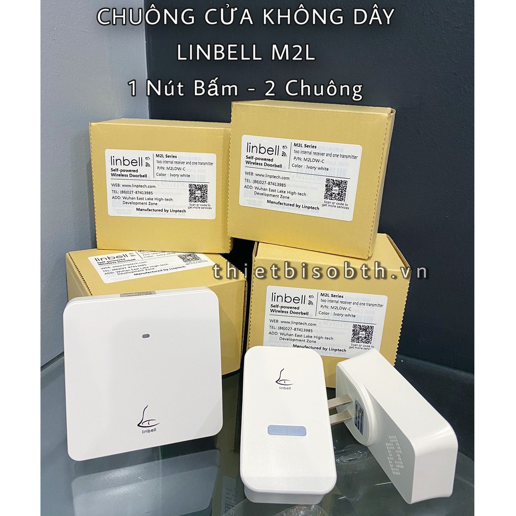 CHUÔNG CỬA KHÔNG DÂY CÓ 2 CHUÔNG, 1 NÚT BẤM LINBELL M2L