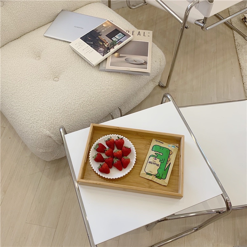 Khay gỗ vuông đựng thức ăn, khay đựng đồ cá nhân, trang trí kiểu Nhật - Décor nhà Sò