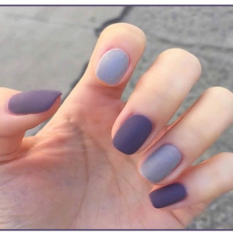 nail giả 24 móng kèm keo màu tím mộng mơ