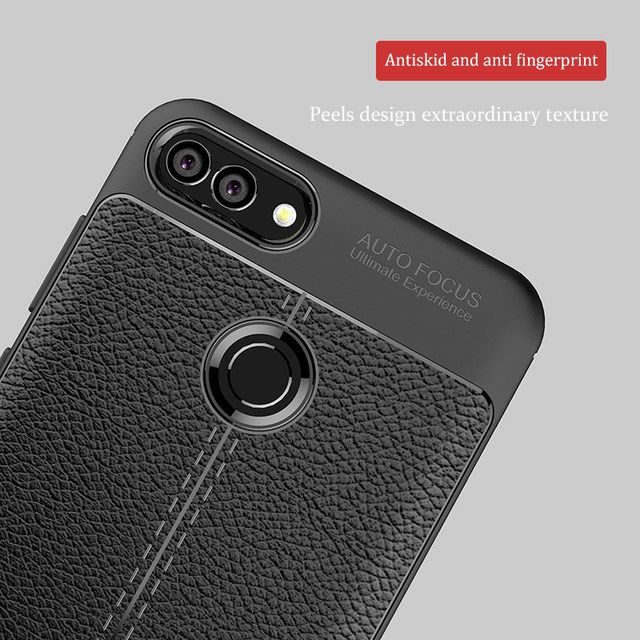 Ốp Silicon Vân Da Cho Huawei Y9-2018 Auto Focus