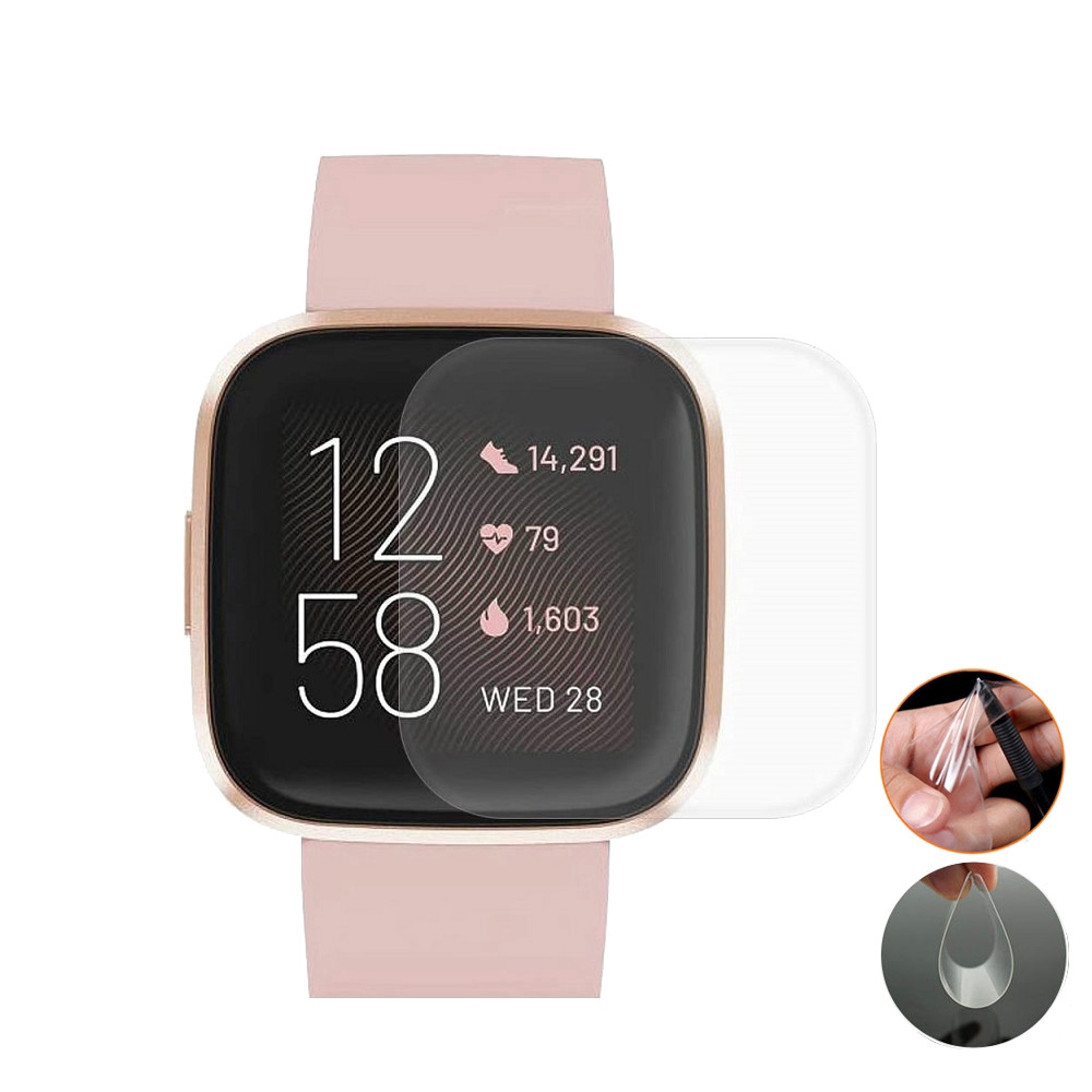 Miếng Dán TPU Trong Suốt Bảo Vệ Màn Hình Cho Đồng Hồ Thông Minh Fitbit Versa 2