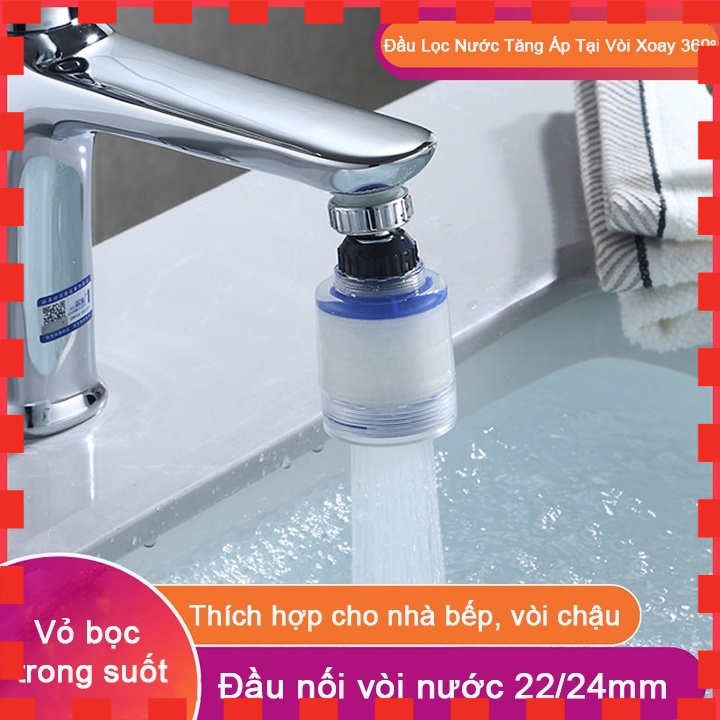 Đầu Lọc Nước Tăng Áp Tại Vòi Xoay 360 Độ VN04
