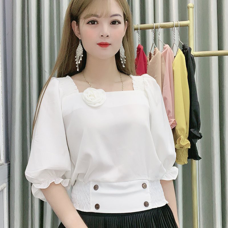 Áo Sơ Mi Nữ Kiểu Lụa Công Sở - 6 màu: (Trắng, Vàng, Đen, Be, Hồng, Đỏ) - AO58  - Hanlly Fashion Thời Trang Nữ