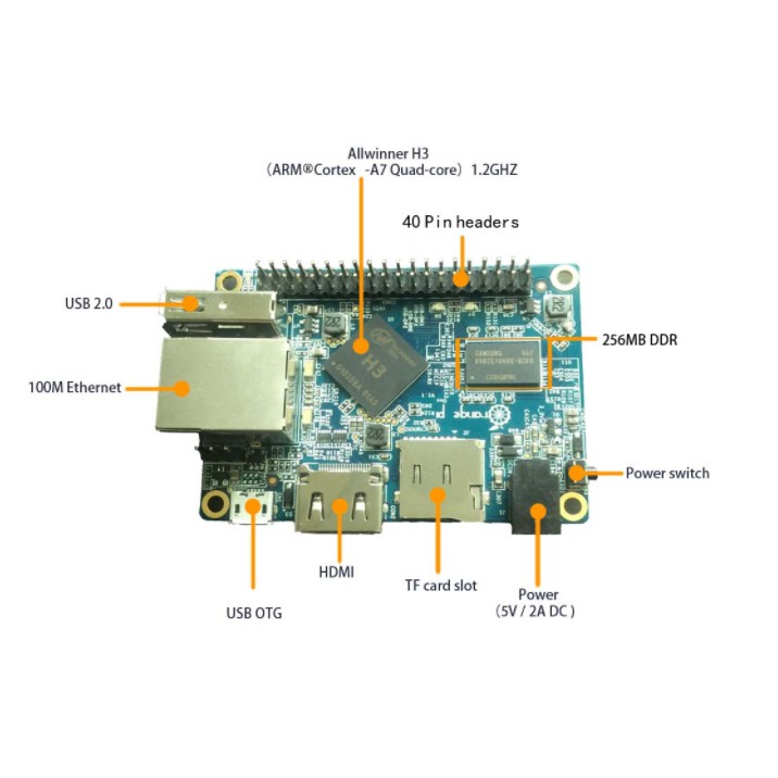 Máy tính nhúng Orange pi one (512MB Ram)