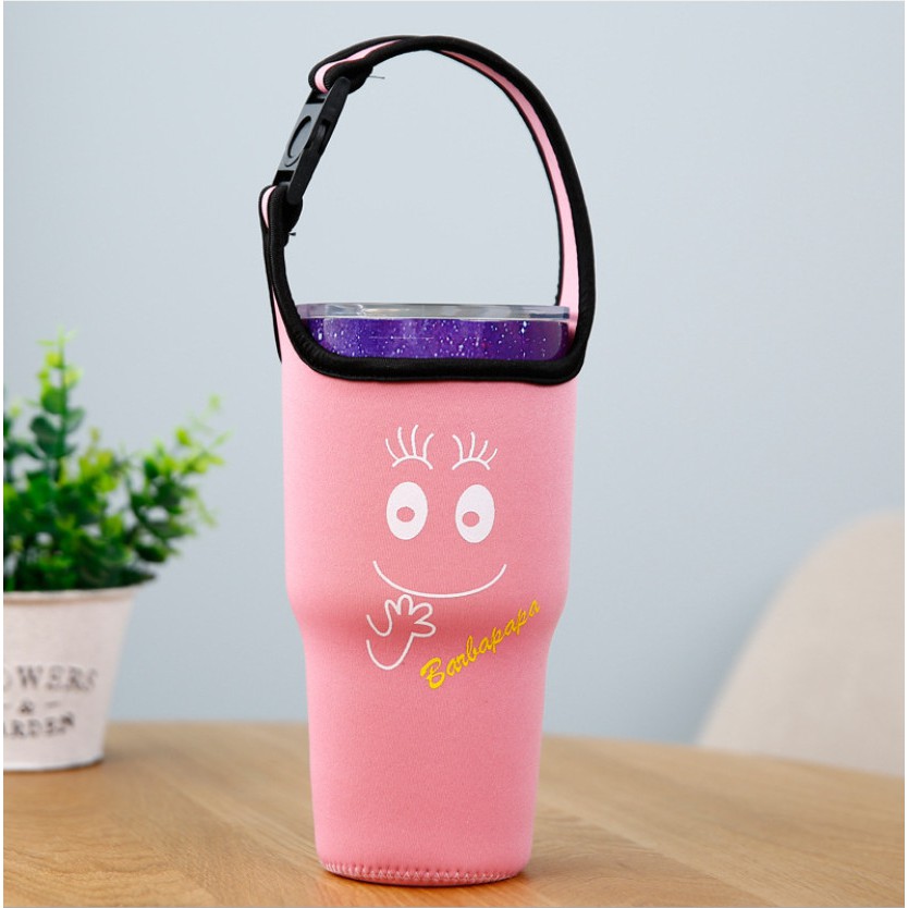 Túi vải yeti 900ml treo ly giữ nhiệt lớn có quai xách mang đi đa năng - họa tiết đẹp cute cho nữ