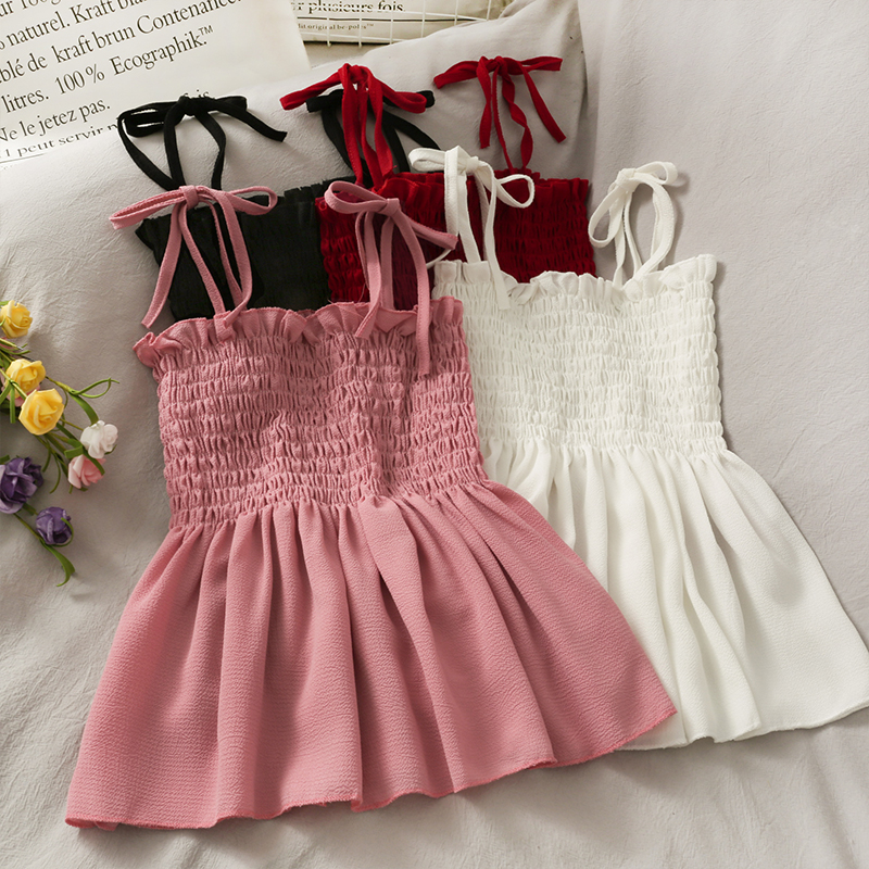 Áo Voan Hai Dây Thắt Nơ Xinh Xắn Dành Cho Nữ | BigBuy360 - bigbuy360.vn