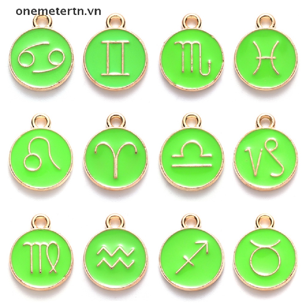 Onemetertn Set 12 Mặt Dây Chuyền Hợp Kim Tráng Men Hình Cung Hoàng Đạo Làm Đồ Trang Sức Thủ Công Diy