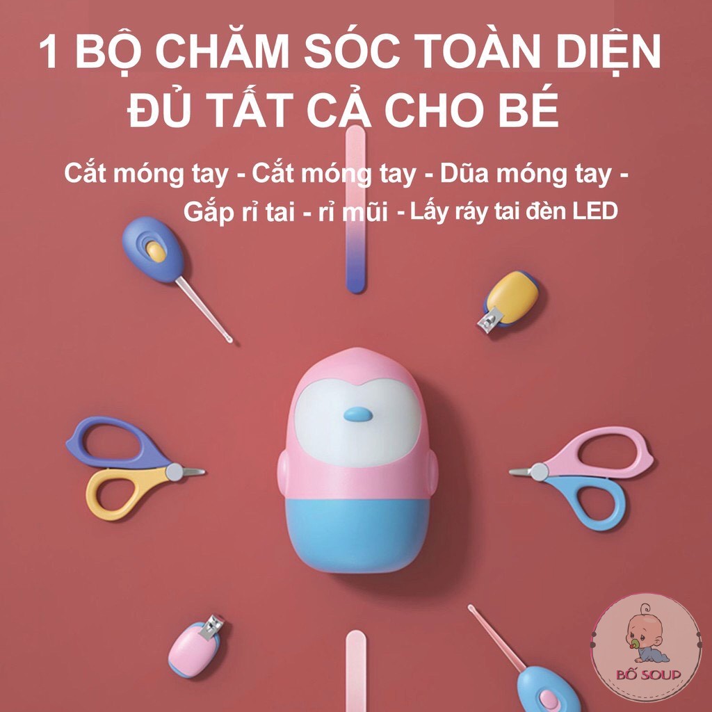 Bộ bấm móng tay cho bé cao cấp 5 món, cắt móng tay cho bé sơ sinh an toàn Shop Bố Soup