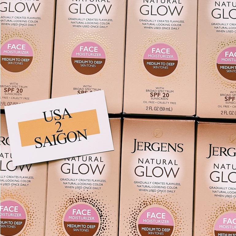 Dưỡng nâu cho da mặt, nâng tông da Jergens Face Daily Moisturizer Natural Glow Gradual tanning lotion