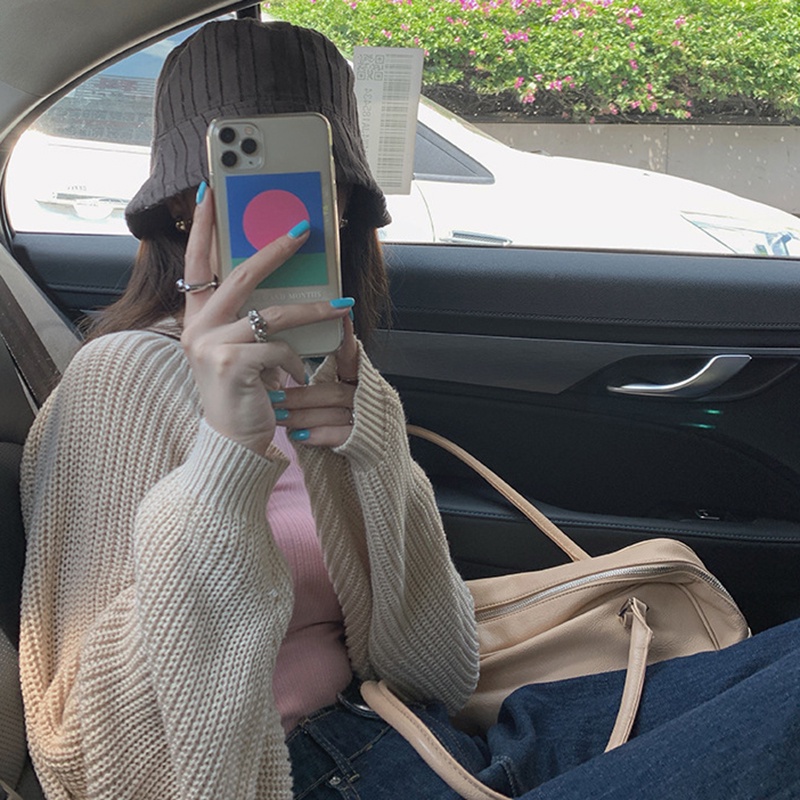 IELGY Áo cardigan Dệt Kim Mỏng Tay Dài Dáng Rộng Thời Trang Cho Nữ