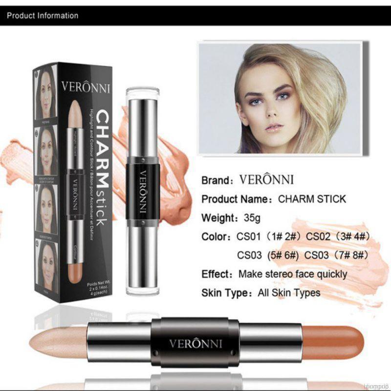 [Hàng mới về] Thỏi kem tạo khối và bắt sáng hai đầu trang điểm 3D tiện dụng