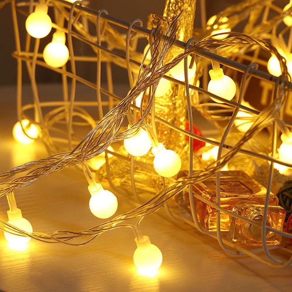 Đèn Led Trang Trí, Decor Hình Cầu 20 Bóng Đèn Cherry Ball Trang Trí Tiệc Noel Lễ Tết Phòng Ngủ Giá Rẻ