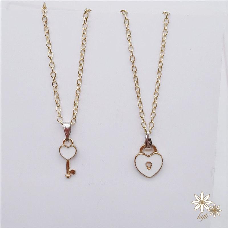 Vòng cổ Cặp Mặt Hình Chìa Khóa Tình Yêu Màu Vàng Cổ Điển Cho Cặp Đôi Nam Nữ