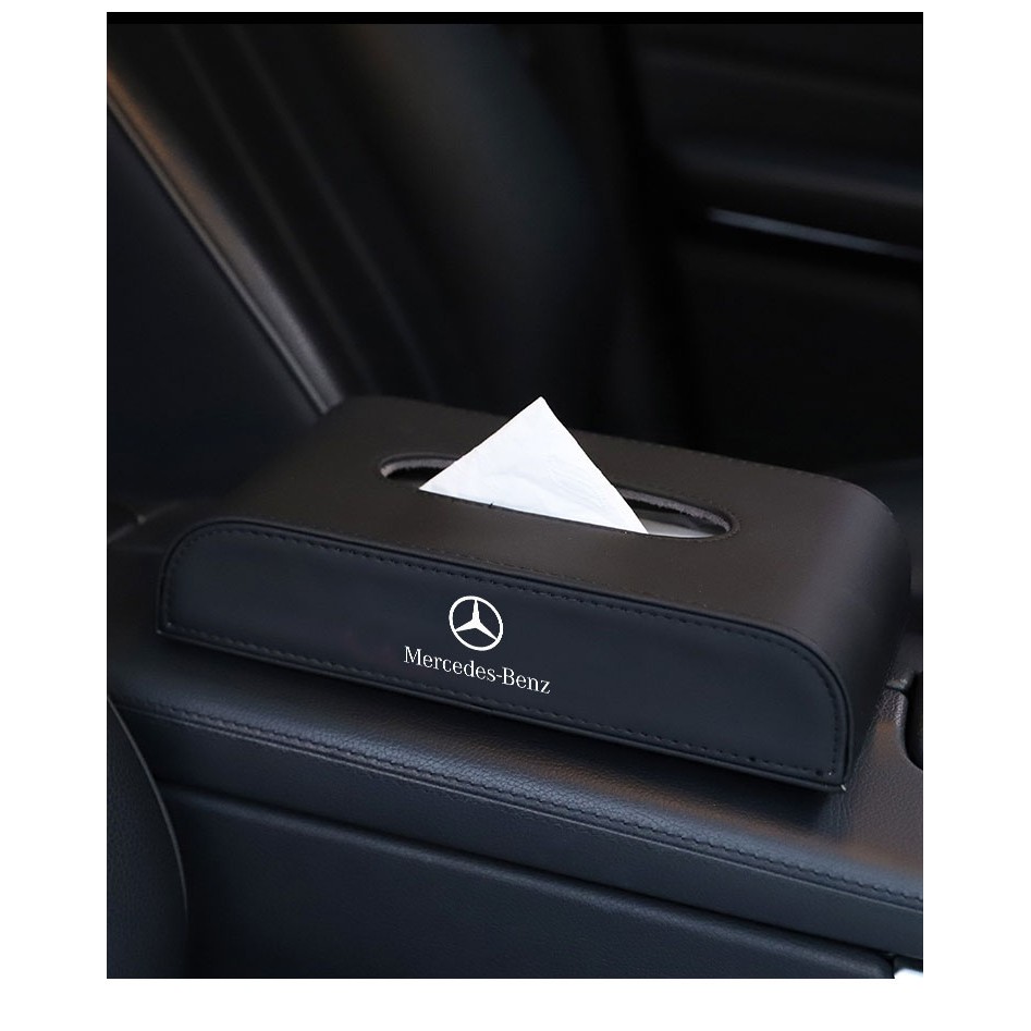 Hộp đựng khăn giấy bằng da chất lượng cao in logo xe hơi nổi tiếng