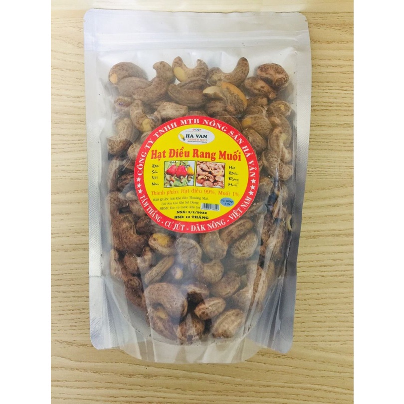 Hạt điều rang muối vỏ lụa 500g loại đặc biệt, hạt to, 100% tự nhiên, không chất bảo quản, Hạt điều rang muối A Cồ Hà Vân