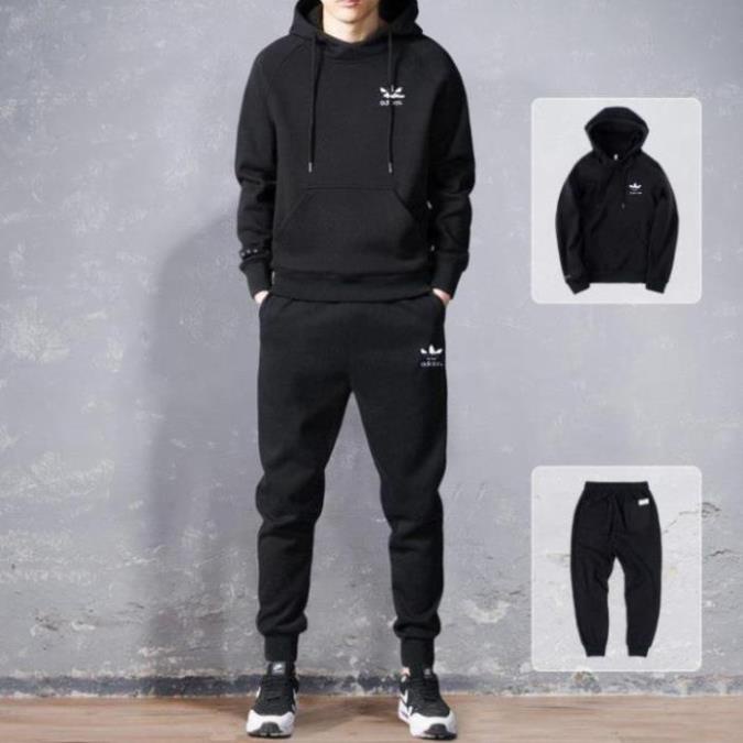 Bộ nỉ nam Adidas có mũ dày mặc cực ấm, Bộ đồ nỉ Thu Đông Nam cao cấp, bộ quần áo nỉ thể thao nam Đẹp Đẹp Đẹp