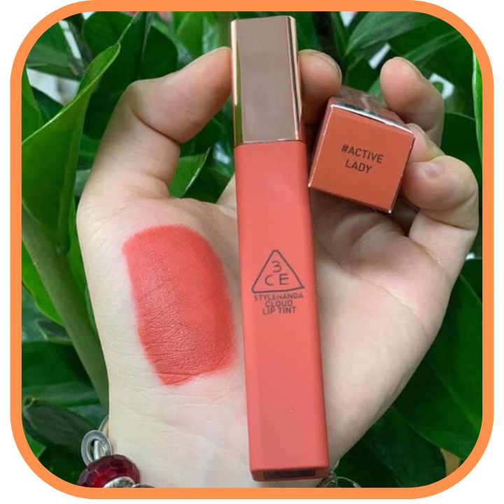 Son 3CE CLOUD LIP TINT ACTIVE LADY màu Hồng cam nude