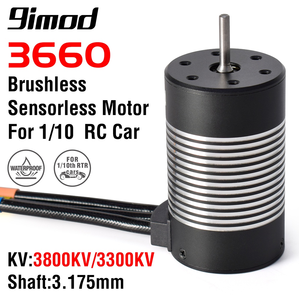Động Cơ Không Chổi Than 9imod 3660 Chống Thấm Nước 3800KV 3300KV Cho Xe Điều Khiển Từ Xa Wltoys XK 104001 Xe Tamiya GTR Traxxas HSP Tỉ Lệ 1 / 10