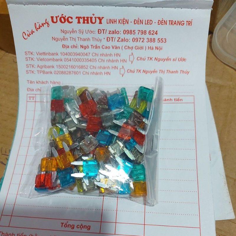 1 gói cầu chì oto xe máy các loại