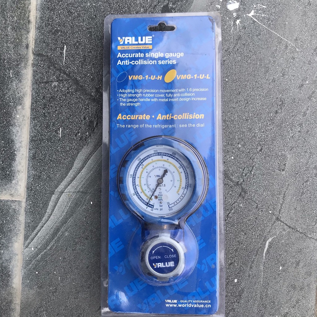 Đồng hồ đo nạp gas đơn hãng VALUE Cao áp - Hạ áp VMG-1-U-H VMG-1-U-L AC