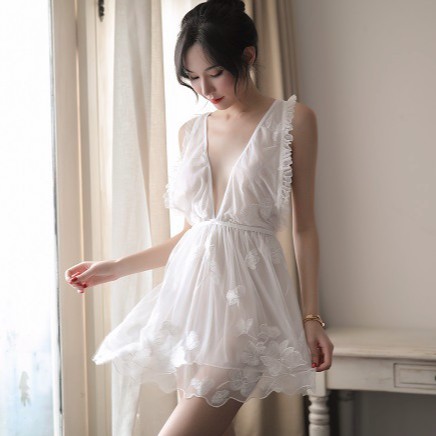 Váy Ngủ Voan Hoạ Tiết Cao Cấp V18