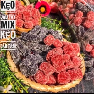 Kẹo dâu tây mix kẹo dâu tằm 500gr chua ngọt thơm ngon hàng không bột