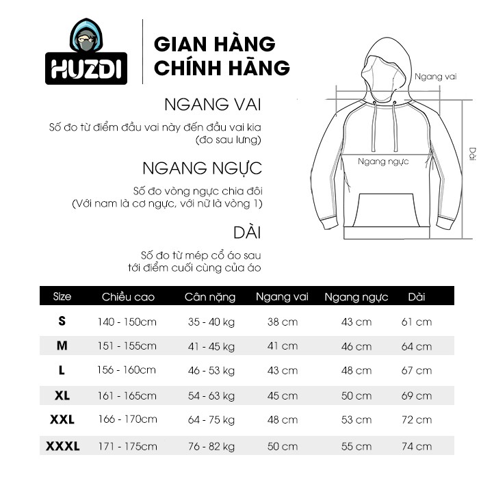 Áo Hoodie Nam Nữ Unisex HUZDI - Phong Cách Hàn Quốc Cá Tính, Chất Nỉ Cào Bông Dày Ấm - Mã HOD003 | BigBuy360 - bigbuy360.vn