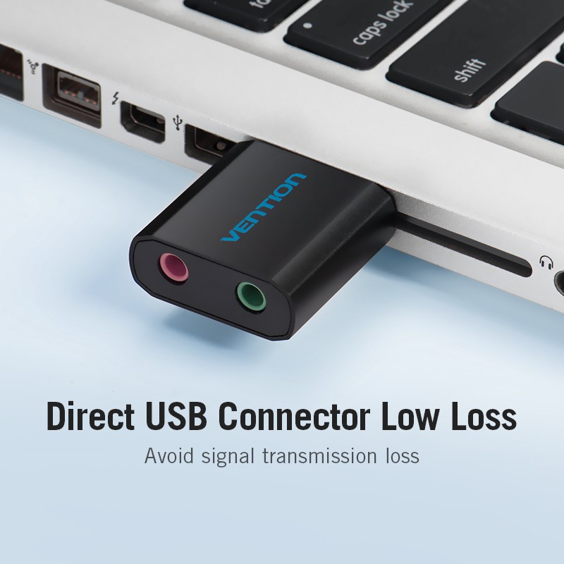 Đầu chuyển cổng kết nối Vention giao diện USB sang 2 giắc âm thanh cho máy tính