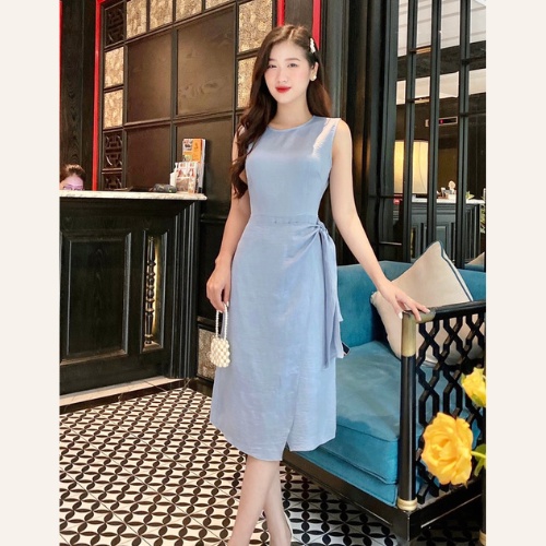 Váy lụa tằm - váy lụa thời trang công sở - Đầm công sở lụa tằm dành cho nàng MonstaF