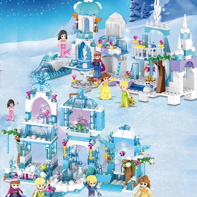 Đồ chơi giáo dục gái Lego xếp hình Lắp ráp Elsa Snow Castle - con gái lắp ghép lâu đài công chúa với