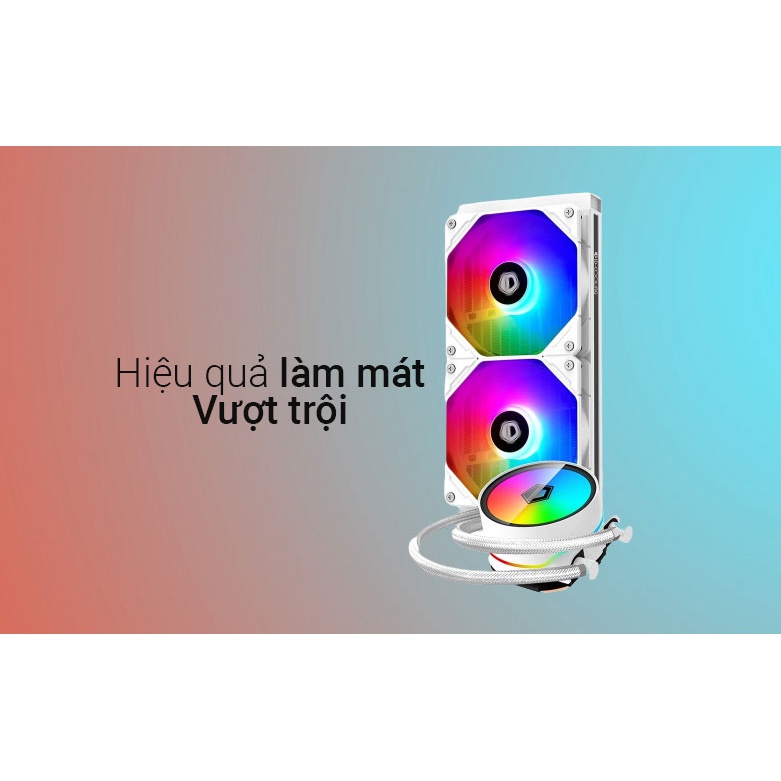 Tản nhiệt nước AIO ID-COOLING ZOOMFLOW 240-XT Snow ARGB - Hàng Chính hãng