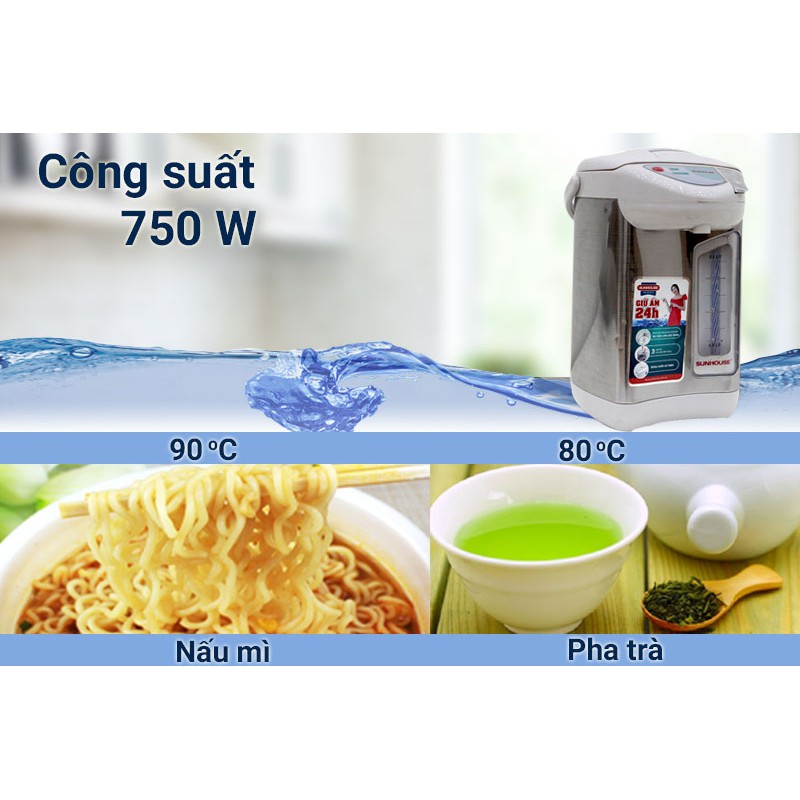 Bình thủy điện Sunhouse 3.3 lít SHD1533 (MỚI 100%, BẢO HÀNH 12 THÁNG)