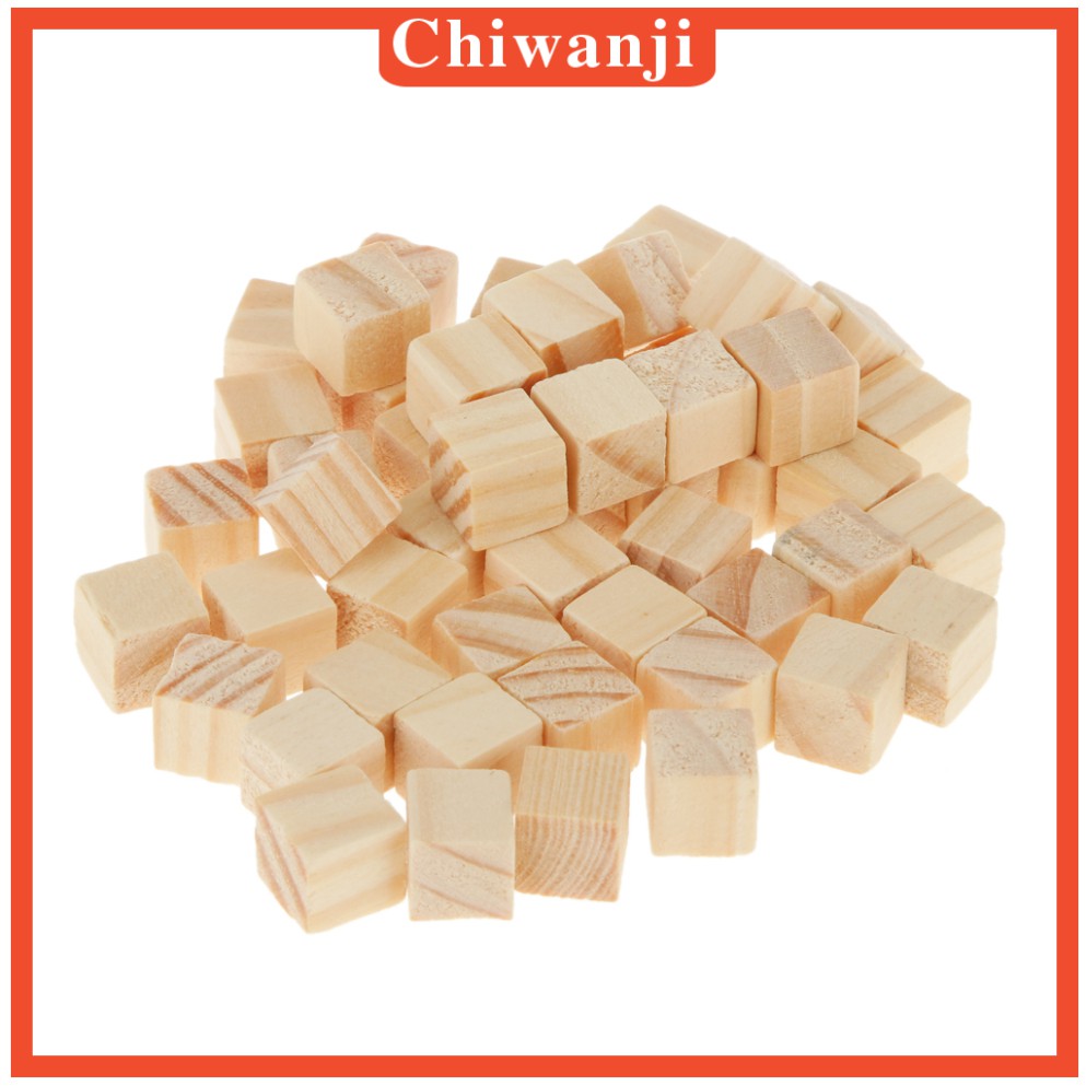 Bộ 50 Miếng Gỗ Vuông Làm Đồ Thủ Công Kích Thước 10x10mm