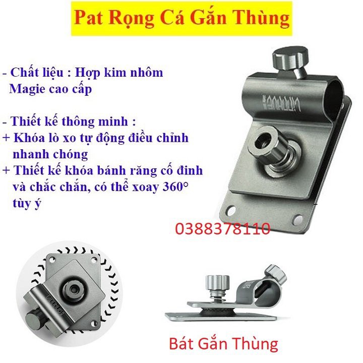 Combo Bộ 3 Bát Gắn Thùng Câu Cá, Bộ 3 Pat Linnhue Gắn Thùng Câu Cá Pat Chống Cần + Pat Khay Mồi + Pat Rọng Cá - PGT 1