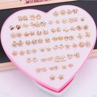 Set 36 đôi khuyên tai họa tiết đính pha lê thời trang nữ